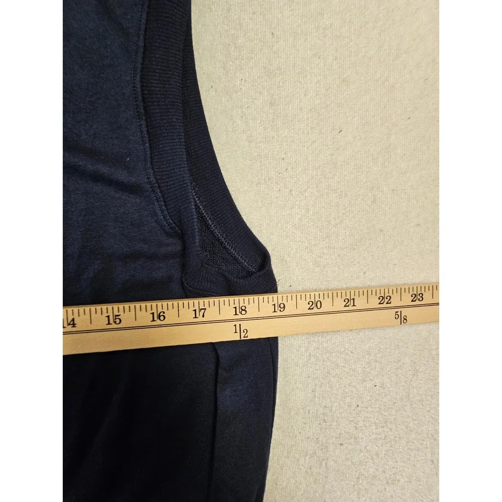 Athleta Navy Blue Sleeveless Full Zip Hoodie‎ Modal Blend Vest XS